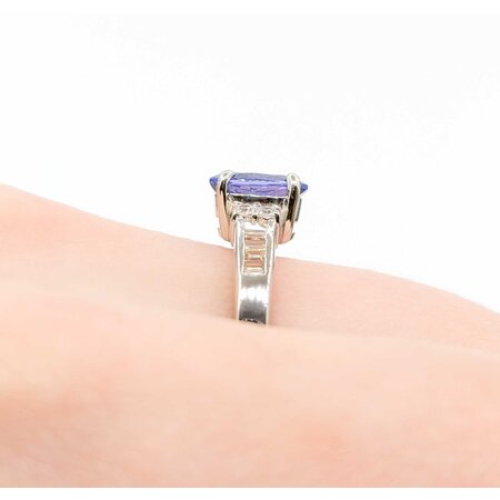 Rings Channel Set .27ctw Round & Baguette Diamonds .94ct Tanzanite 900pt 3mm Sz4 3.7g 125040034