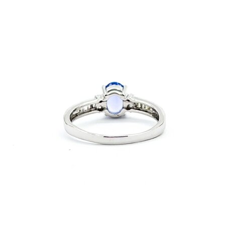 Rings Channel Set .27ctw Round & Baguette Diamonds .94ct Tanzanite 900pt 3mm Sz4 3.7g 125040034