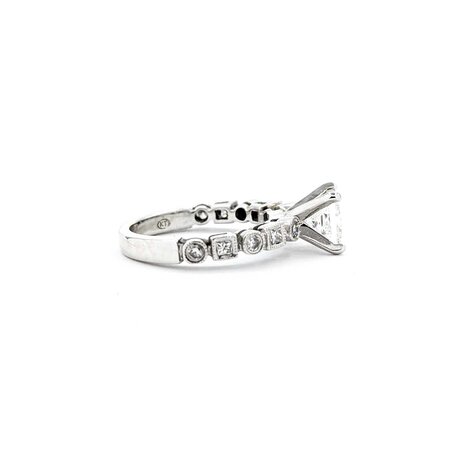 Ring Engagement .70ct Princess Cut Diamond 18kw Sz3.75 3.22g 225040143
