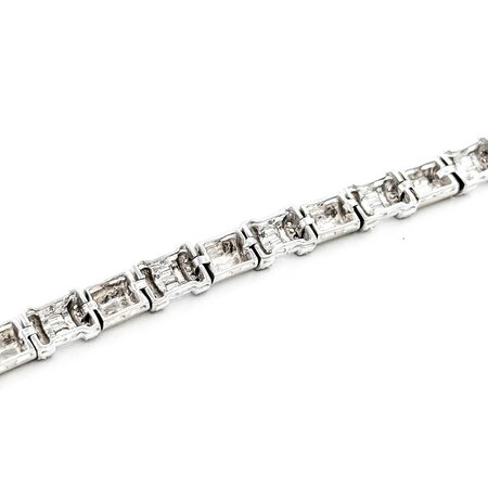 Bracelet Half Round Brushed 2.00ctw Round/Baguette Diamonds 14kw 8mm 7.25" 30.24g 225040112