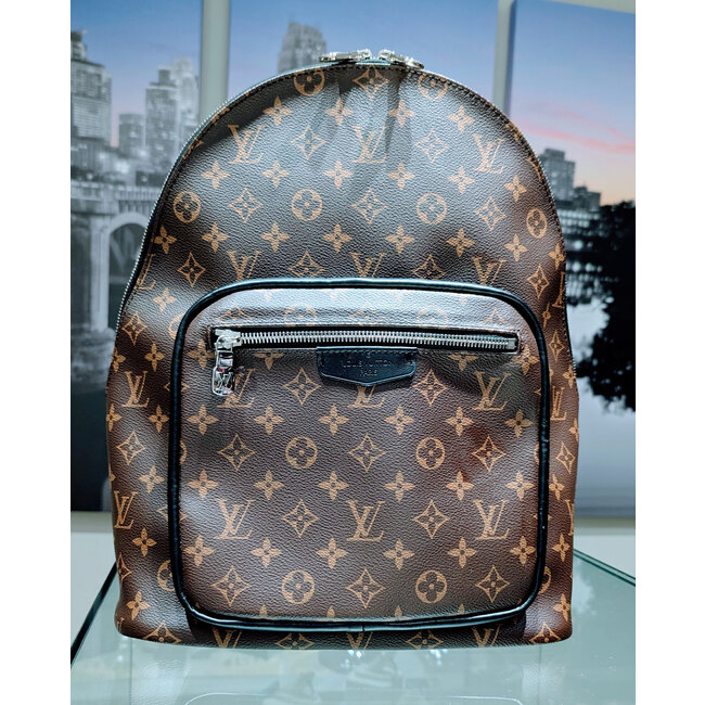 Backpack Louis Vuitton Josh Macassar Monogram Black Leather 125050004
