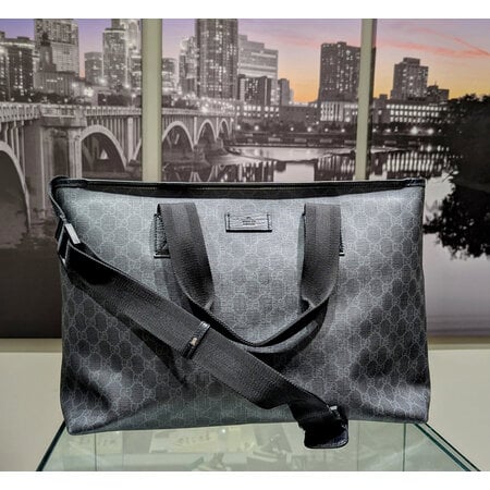 Handbag Gucci GG Supreme 2Way Tote Black Canvas 125050016