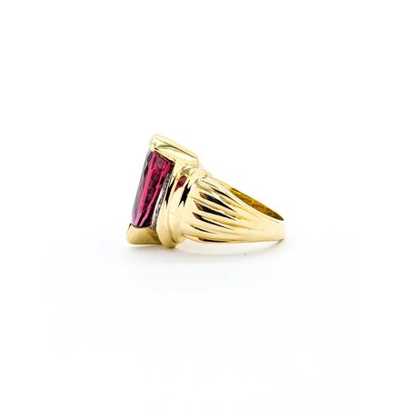 Ring .33ctw Round/Baguette Diamonds 5.25ct Rubelite Tourmaline 18ky Sz6 14.04g 225040115