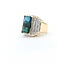 Ring .20ctw Round Diamonds 9.38ct Tourmaline 18ky Sz7 16.76g 225040116