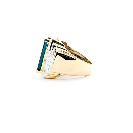 Ring .20ctw Round Diamonds 9.38ct Tourmaline 18ky Sz7 16.76g 225040116