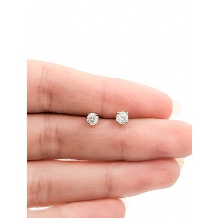 Earrings Stud .50ctw Round Diamonds 14kw .68g 225040140