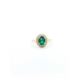  Ring .25ctw Round Diamonds 1.10ct Emerald 14ky Sz7 3.58g 225040059
