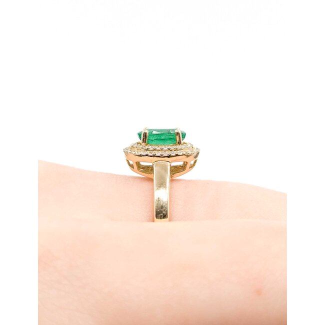 Ring .25ctw Round Diamonds 1.10ct Emerald 14ky Sz7 3.58g 225040059