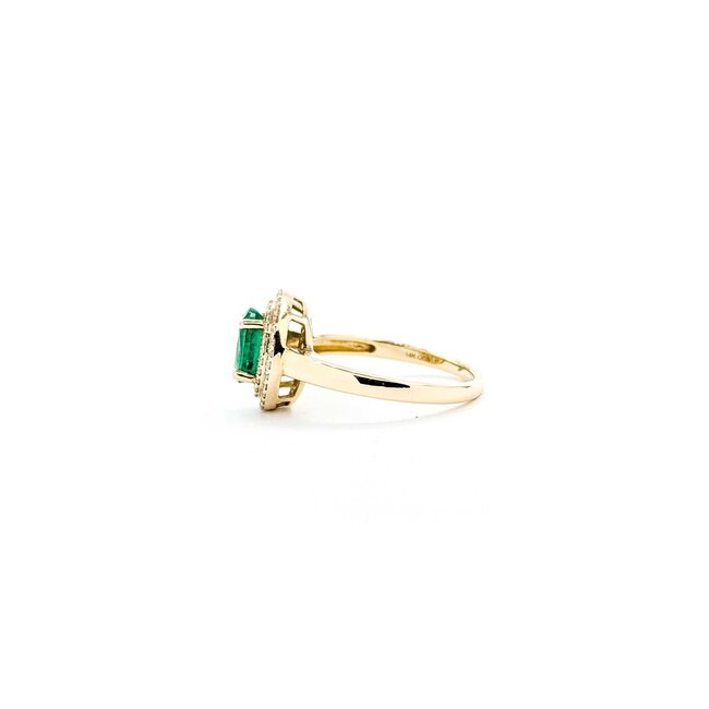 Ring .25ctw Round Diamonds 1.10ct Emerald 14ky Sz7 3.58g 225040059
