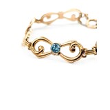  Bracelet Fancy Link .50ct Blue Zircon 10kr 7x.5" 7.7g 225040110