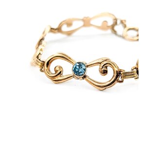 Bracelet Fancy Link .50ct Blue Zircon 10kr 7x.5" 7.7g 225040110