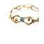 Bracelet Fancy Link .50ct Blue Zircon 10kr 7x.5" 7.7g 225040110