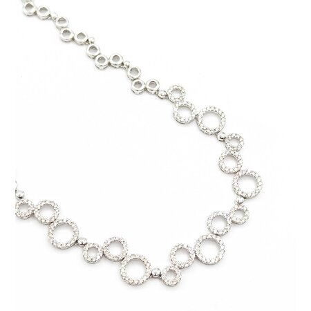 Necklace Circles 2.00ctw Round Diamonds 18kw 17.5" 24.42g 225040126