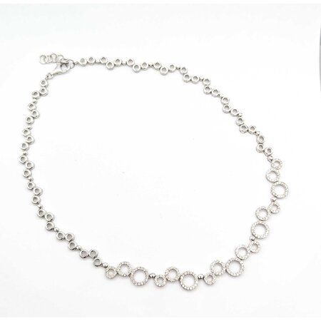 Necklace Circles 2.00ctw Round Diamonds 18kw 17.5" 24.42g 225040126