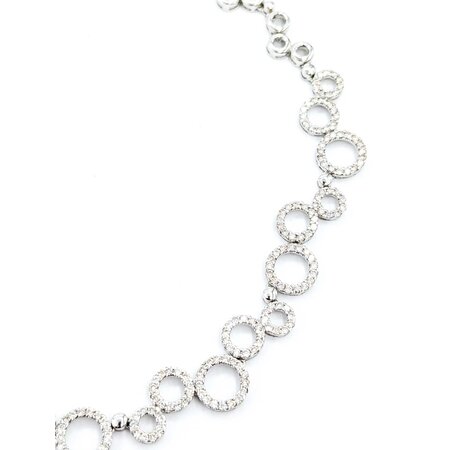 Necklace Circles 2.00ctw Round Diamonds 18kw 17.5" 24.42g 225040126