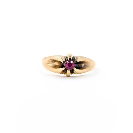 Ring Solitaire .15ct Ruby 14ky 7mm Sz6 2.4g 225040090
