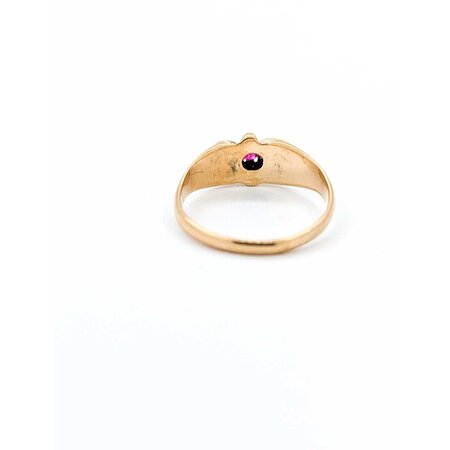 Ring Solitaire .15ct Ruby 14ky 7mm Sz6 2.4g 225040090