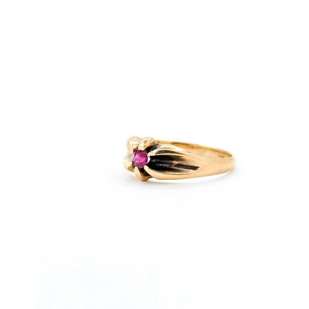 Ring Solitaire .15ct Ruby 14ky 7mm Sz6 2.4g 225040090