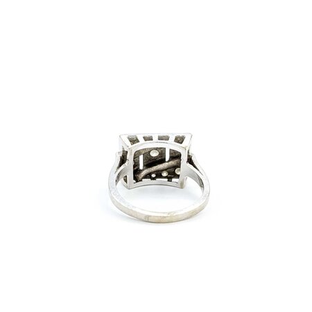 Ring Milgrain .36ctw Old Euro Cut Diamonds 14kw 15.5x11.5mm Sz6.75 5g 225040076