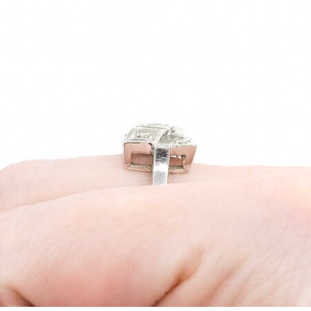 Ring Milgrain .36ctw Old Euro Cut Diamonds 14kw 15.5x11.5mm Sz6.75 5g 225040076
