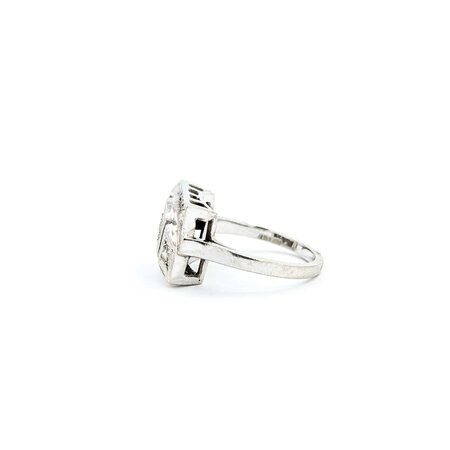 Ring Milgrain .36ctw Old Euro Cut Diamonds 14kw 15.5x11.5mm Sz6.75 5g 225040076