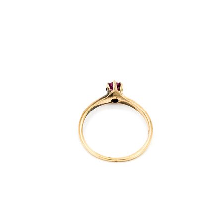 Ring Solitaire .41ct Ruby 14ky 2.1mm Sz8 2.1g 225040093