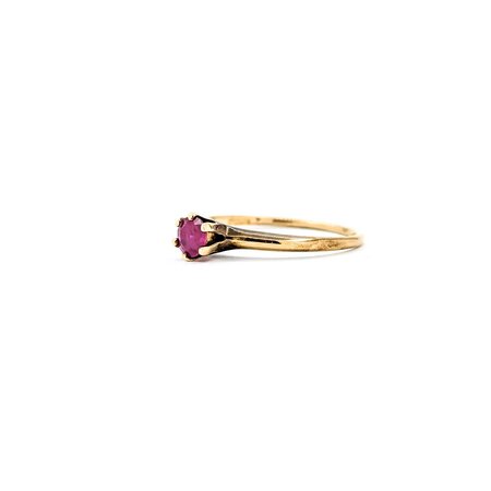 Ring Solitaire .41ct Ruby 14ky 2.1mm Sz8 2.1g 225040093