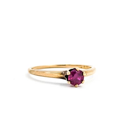 Ring Solitaire .41ct Ruby 14ky 2.1mm Sz8 2.1g 225040093