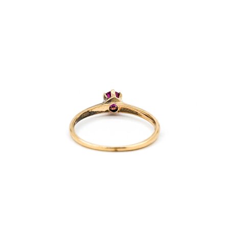 Ring Solitaire .41ct Ruby 14ky 2.1mm Sz8 2.1g 225040093