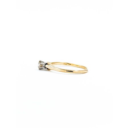 Ring Solitaire .25ctw Mine Cut Diamond 14ky 1.7mm Sz6 1.6g 125040045