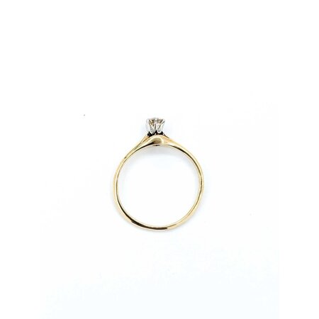 Ring Solitaire .25ctw Mine Cut Diamond 14ky 1.7mm Sz6 1.6g 125040045