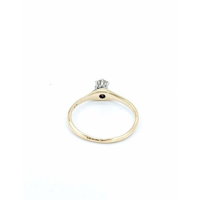 Ring Solitaire .25ctw Mine Cut Diamond 14ky 1.7mm Sz6 1.6g 125040045