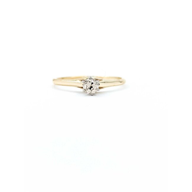 Ring Solitaire .25ctw Mine Cut Diamond 14ky 1.7mm Sz6 1.6g 125040045
