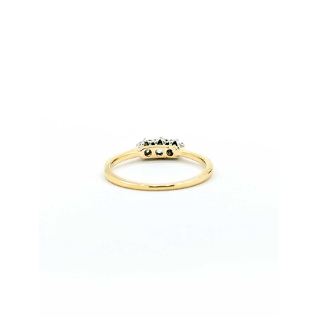 Ring 3-Stone .16ctw Old Euro Cut Diamonds 18ky 1.6mm Sz5 1.9g 125040046