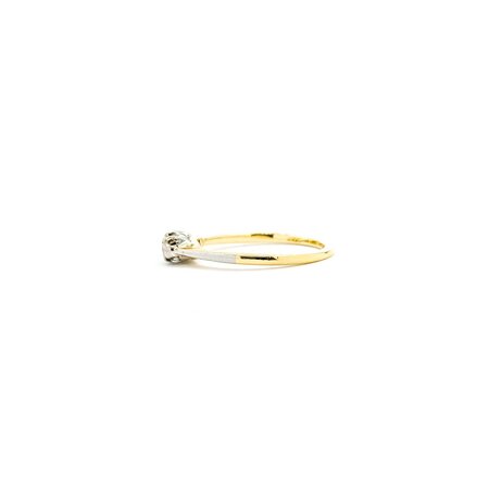 Ring 3-Stone .16ctw Old Euro Cut Diamonds 18ky 1.6mm Sz5 1.9g 125040046