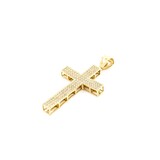  Pendant Pave Cross .24ctw Round Diamonds 14ky 1.8x0.9" 4g 125040035