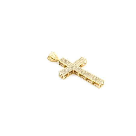 Pendant Pave Cross .24ctw Round Diamonds 14ky 1.8x0.9" 4g 125040035