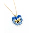 Pendant Pansy 2.7mm Pearl 14ky 18x15.5mm 4 125040050