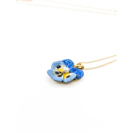 Pendant Pansy 2.7mm Pearl 14ky 18x15.5mm 4 125040050