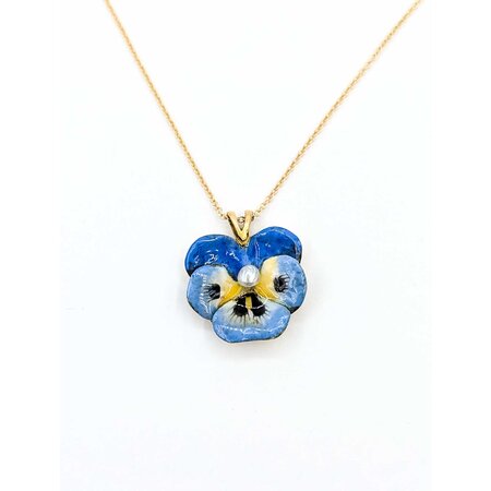 Pendant Pansy 2.7mm Pearl 14ky 18x15.5mm 4 125040050