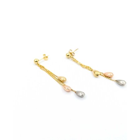 Earrings Brushed Beads 14ktri 53x4mm 1.98g 225040122