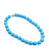  Necklace 1.50ctw Round Diamonds Strung Diamond Rondelles Turquoise Beads 18kw 17" 14mm 224032250