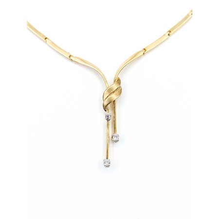 Necklace Vintage .08ctw Round Diamonds 14ky 17" 12.54g 225040125