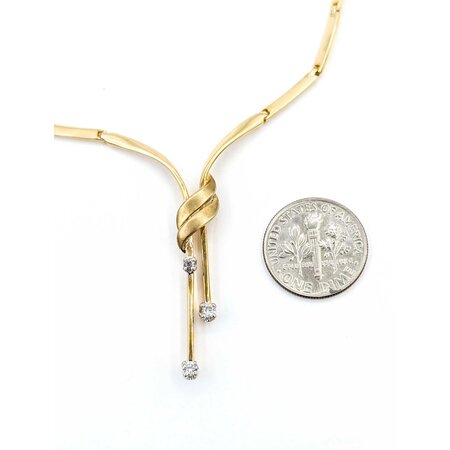 Necklace Vintage .08ctw Round Diamonds 14ky 17" 12.54g 225040125