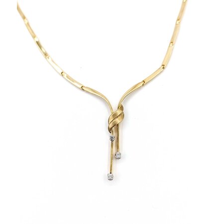 Necklace Vintage .08ctw Round Diamonds 14ky 17" 12.54g 225040125