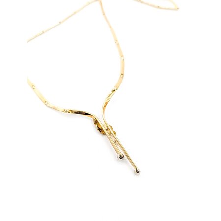 Necklace Vintage .08ctw Round Diamonds 14ky 17" 12.54g 225040125