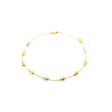  Anklet Brushed Beads 18ktri 4mm 11" 4.09g 225040114