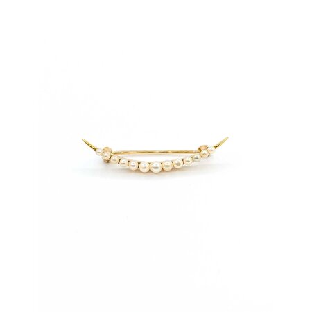 Brooch Crecent Moon Seed Pearls 14ky 33x8 1.66g 225040060