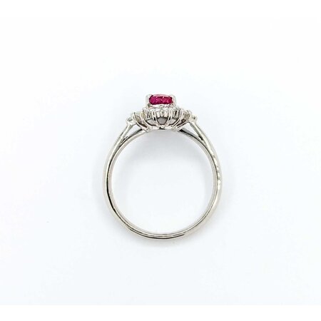 Ring Halo .31ctw Round Diamonds .72ct Ruby 900pt 10mm sz5.5 4.4g 125040062