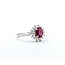 Ring Halo .31ctw Round Diamonds .72ct Ruby 900pt 10mm sz5.5 4.4g 125040062